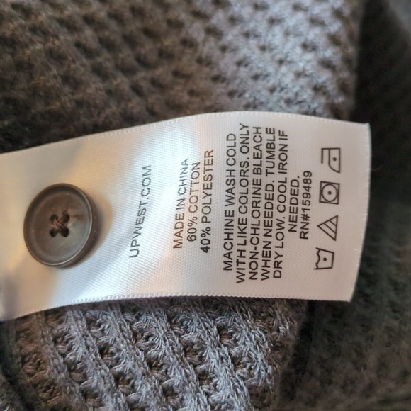 NWT UpWest Thermal Button Down Shirt Gray Blue Size Medium - Picture 5 of 5
